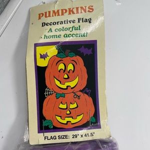 Vintage Halloween Garden Flag 42x29 Pumpkins Jack O Lantern Bats Spiders new